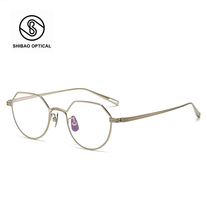 日系小众潮流皇冠纯钛眼镜架 舒适轻薄外山近视镜框男女防蓝光