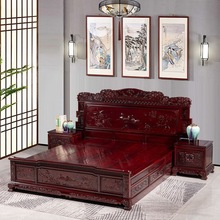 非洲酸枝木红木床1.8米1.5米全实木大床明清古典双人床主卧家具