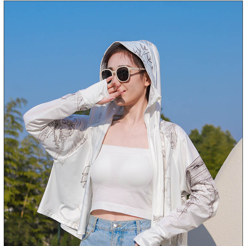 Printed Sun Protection Clothing Women‘s Long Sleeve 2023 Summer New Korean Style Loose Print Cardigan Lightweight Breathable Sun Protection Coat