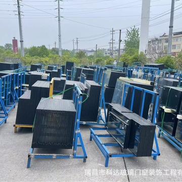 中空钢化玻璃家装断桥铝隔音隔热玻璃工程建筑玻璃蓝镀膜lowe色玻