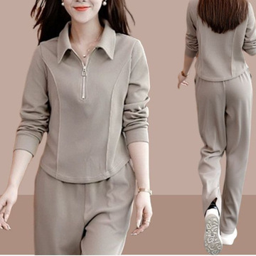 春秋季新款运动服套装2024女士休闲时尚卫衣两件套小个子洋气减龄