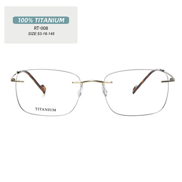 诗乐同款复刻深圳制造rt-008圆型全钛无框纯钛光学眼镜框哈利波特