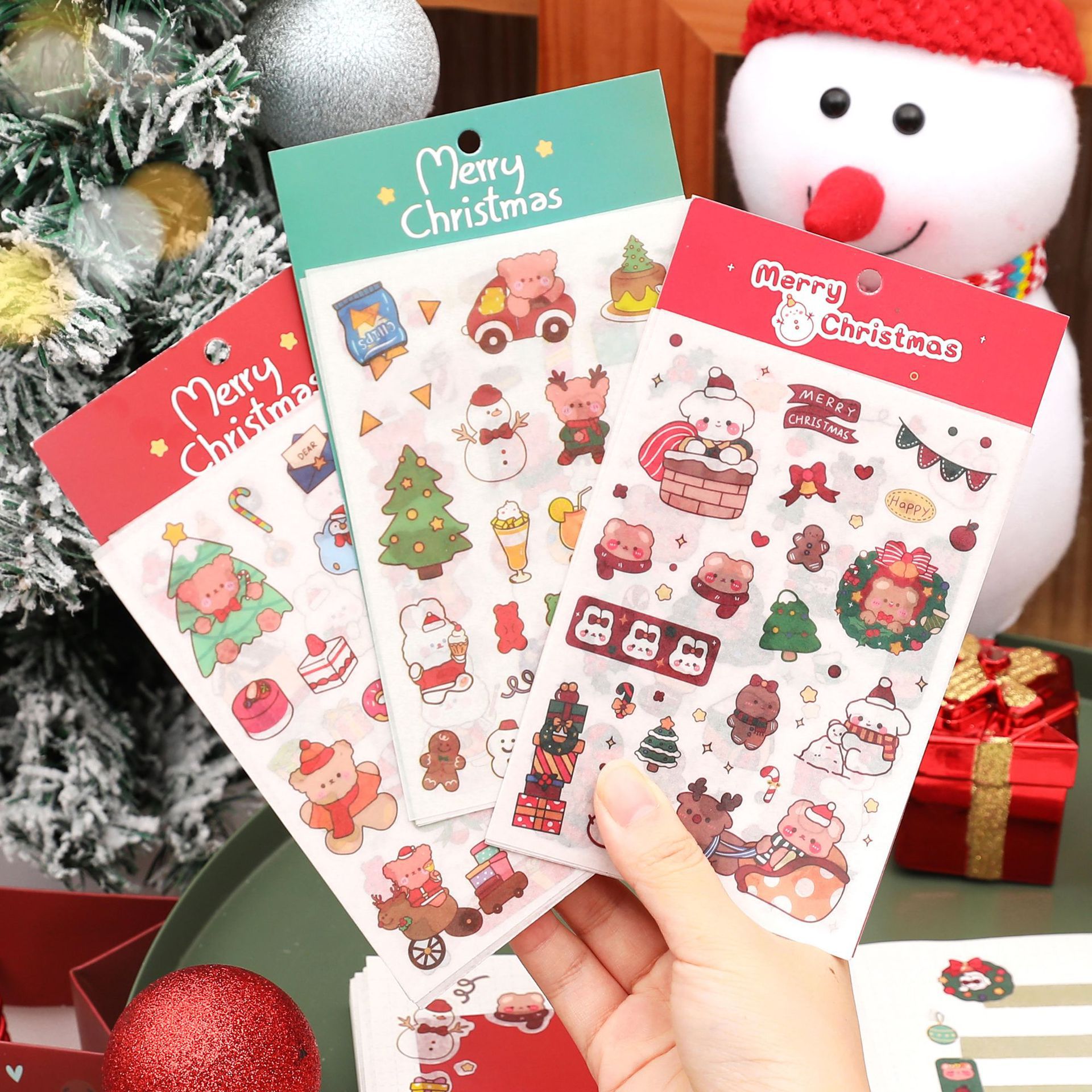 圣诞节手帐贴纸diy可爱卡通装饰素材手账本儿童女孩套装创意贴画