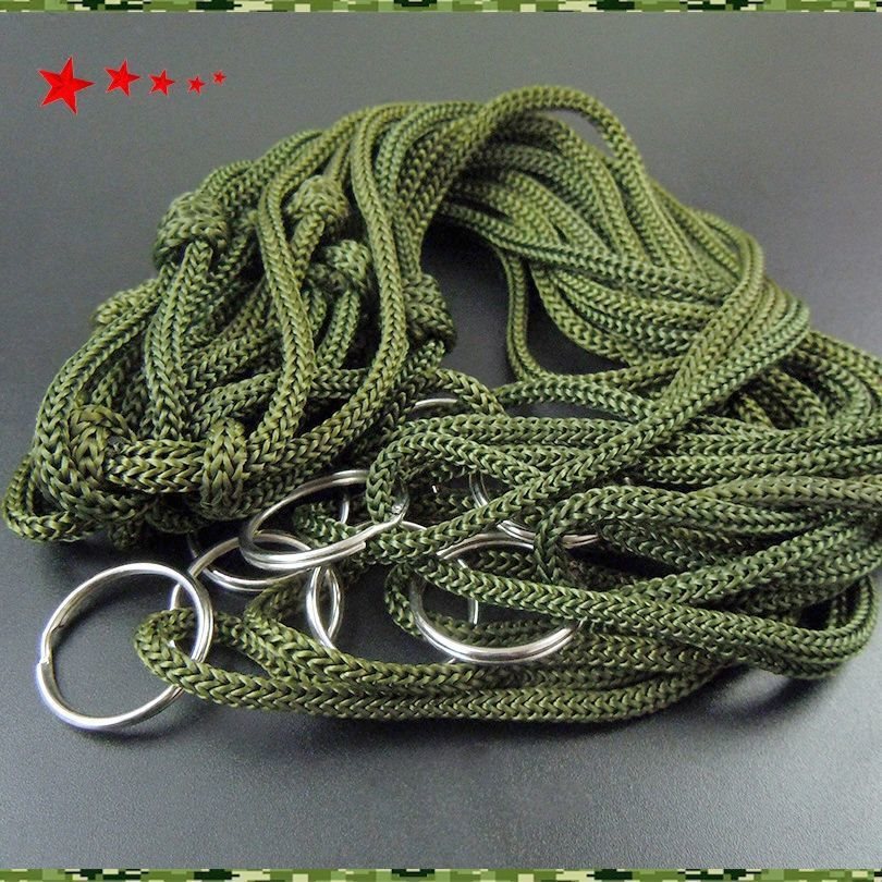 老人钥匙绳编织钥匙链户外钥匙带怀旧军款钥匙绳扣尼龙老式纲绳