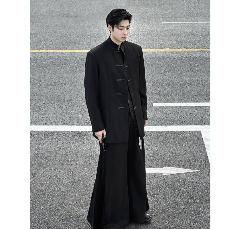 新中式男装国风改良立领中山装男婚礼青年民国少年感制服西服外套