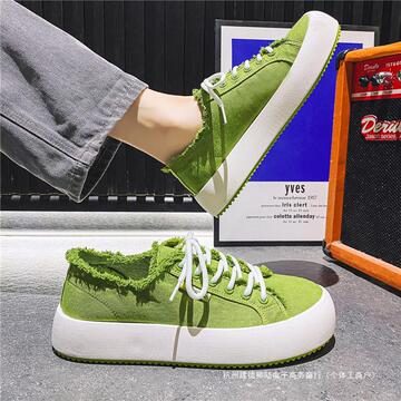 2024春季新款男鞋韩版原宿风潮鞋学生休闲鞋帆布鞋男板鞋一件代发