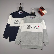 一件代发 Tommy 汤米春季新款胸前印花大LOGO打底衫男女情侣款