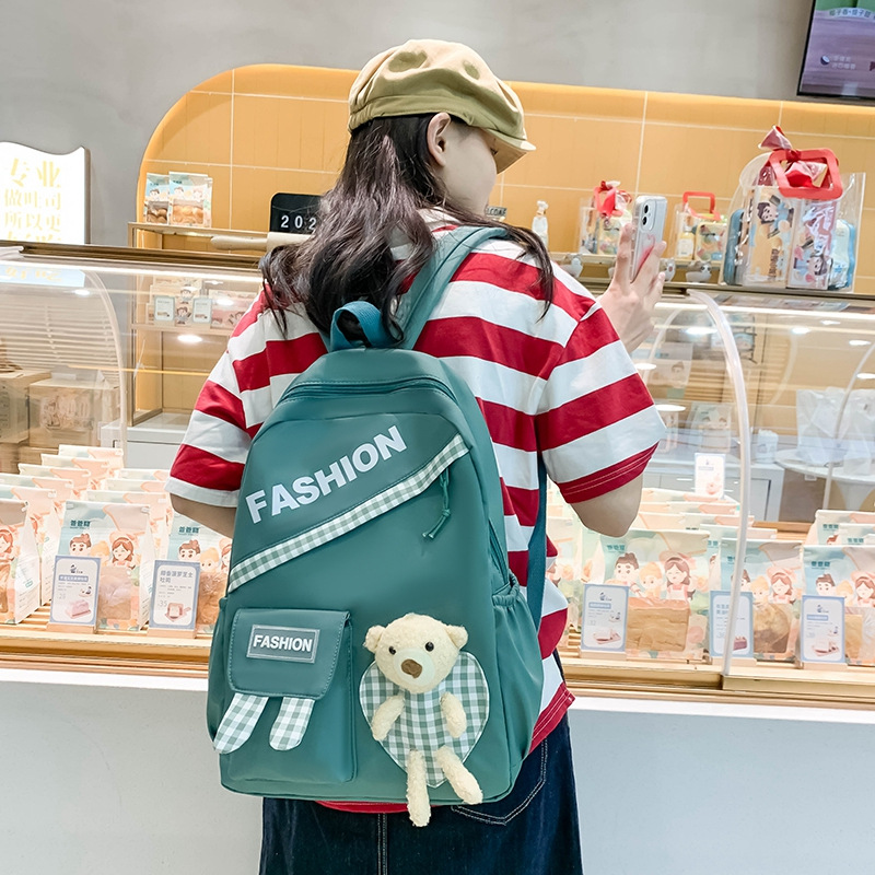 Wholesale Female Junior High School Student High School Student Bag Simple New Summer College Students' Backpack Middle School Student Large Capacity Schoolbag