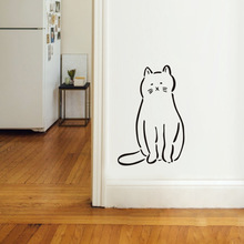 北欧ins猫卡通贴画卧室墙角柜门儿童房装饰宠物店玻璃防撞墙贴纸