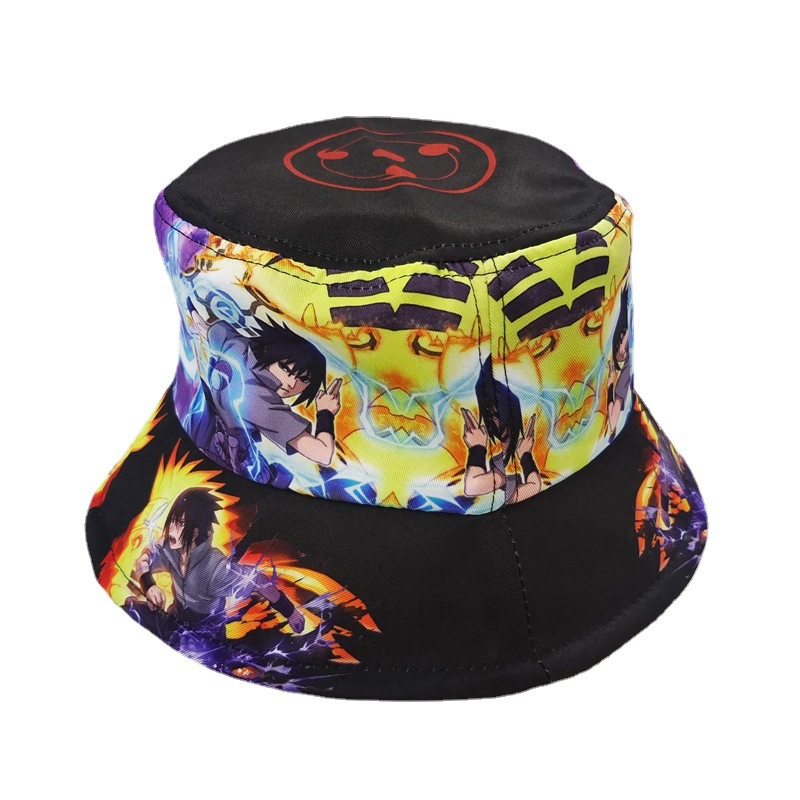 Cross-Border Japanese Cartoon Anime Naruto Printing Bucket Hat Men and Women Bucket Hat Outdoor Sun Protection Sun Hat