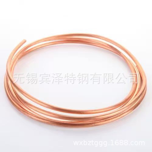 软态紫铜方管盘管 中高频感应线圈用软态紫铜矩形管盘管 紫铜盘管