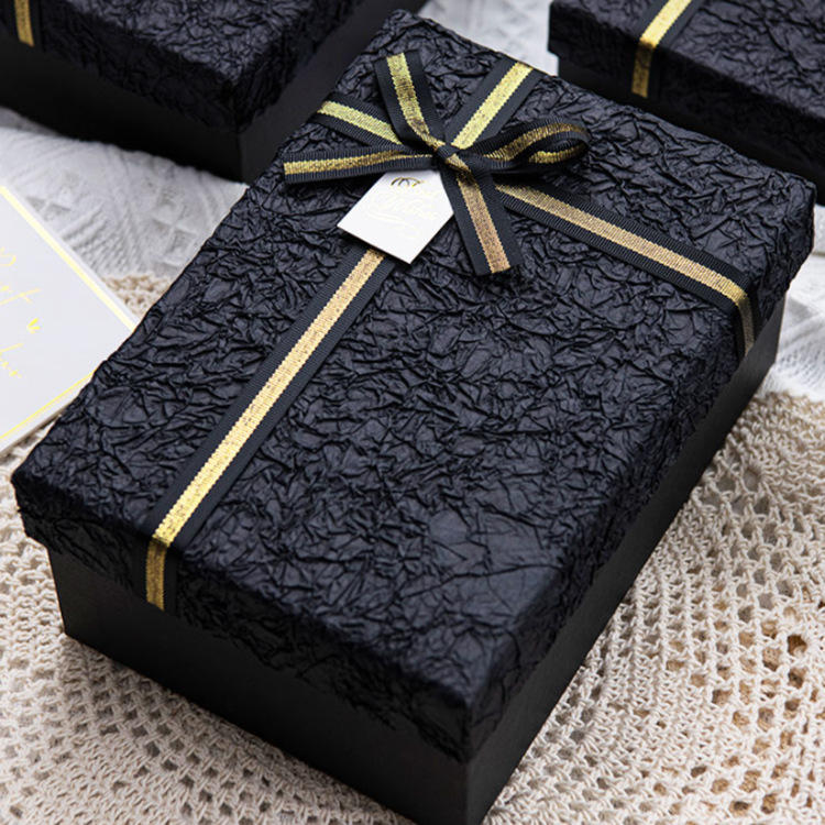 高档文艺褶皱艺术纸衬衫包装盒特种纸天地盖礼盒服饰包装礼物盒子