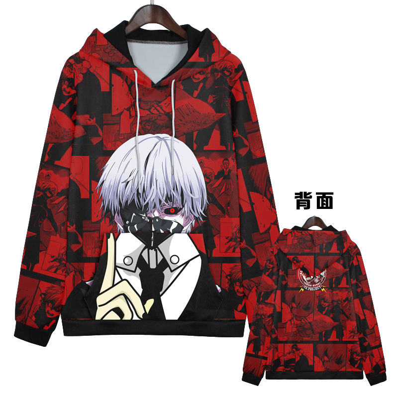 东京食尸鬼 喰种 金木研 跨境动漫衣服秋冬卫衣一件代发