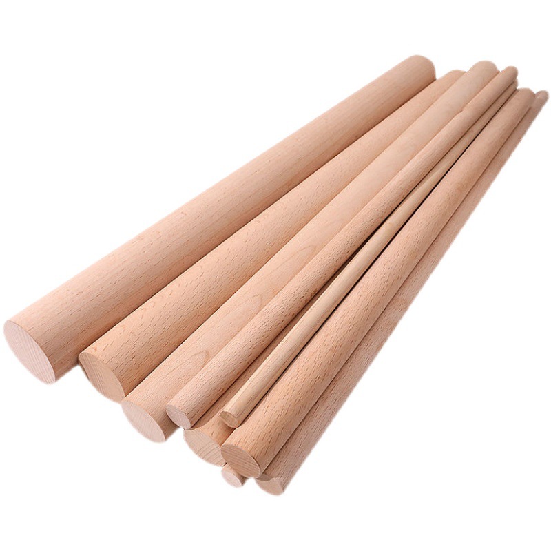 榉木圆木棍圆木棒衣柜挂衣杆圆形木长木棍dyi手工制作圆木棍