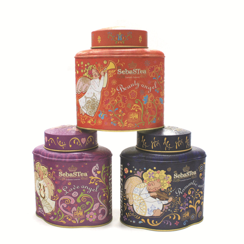 内盖带手柄密气异形锡兰红茶茶叶罐 100克装小口径内盖茶叶铁罐