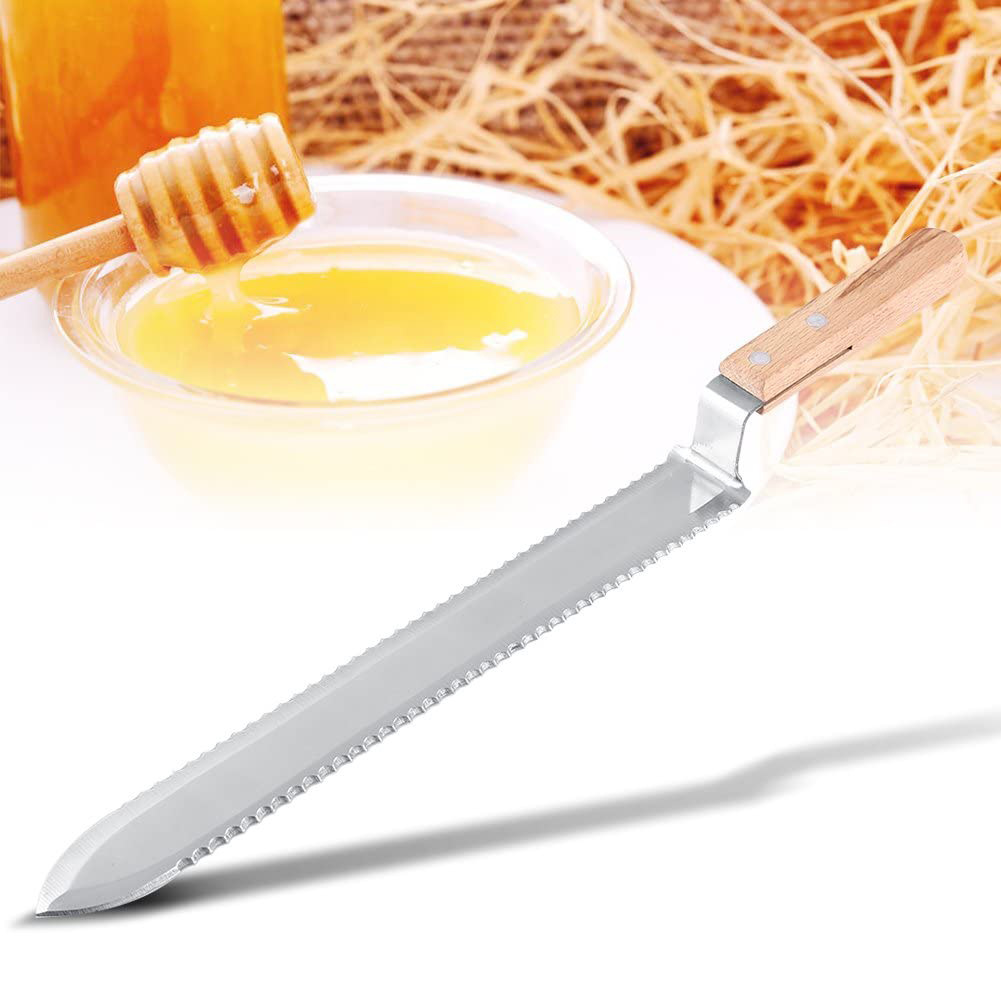 养蜂工具 木柄割蜜刀 取蜜刀 切蜂蜜刀 不锈钢割蜜刀z型曲边 批发