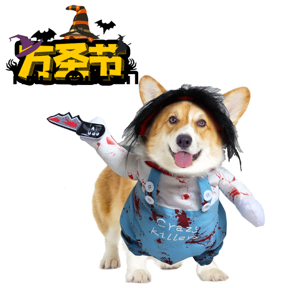 New Style Pet Bloody Doll Pet Costume Dog Supplies Costume Cospaly Halloween Cat Clothes