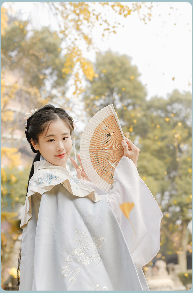 老阊门【素心】夏季仙鹤汉服少女心扇子折扇复古风苏州中国风随身
