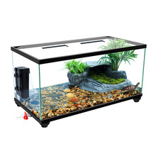 带盖乌龟缸大型底部排水带晒台养乌龟专用生态玻璃缸家用饲养箱