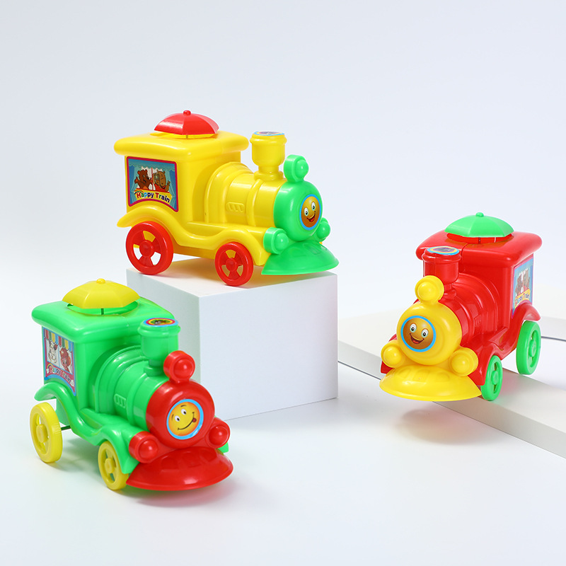 Pull Train Children's Stall Toys Wholesale Will Run Once Pulled Taobao Hot Sale Two Yuan Children's Toys