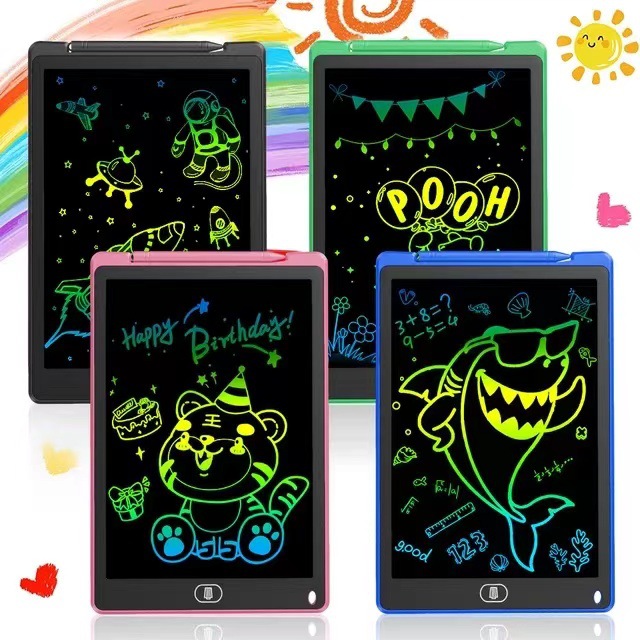 Factory 12-Inch LCD Handwriting Board Color Screen Children's Writing Board Electronic LCD Drawing Board Doodle Board Unisex