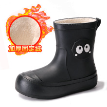 固定绒套雨鞋女户外穿中筒雨靴冬季亲子保暖防滑防水鞋大童套胶鞋