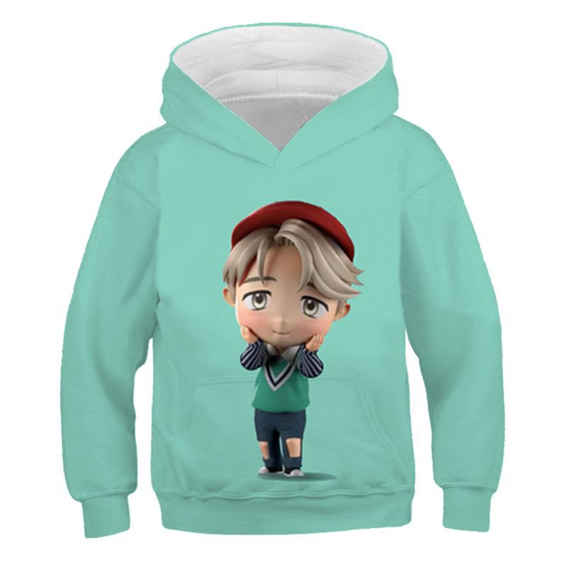 源头厂家秋冬款卡通动漫q版少年团3d数码印花儿童卫衣可来图d制