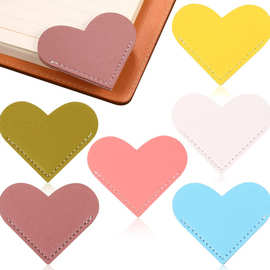 现货心形pu皮革书签 爱心皮革包角阅读书签 书页皮质护角便签