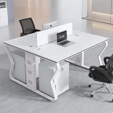 简约现代办公桌椅组合四人六人位屏风卡座职员电脑桌办公室员工位