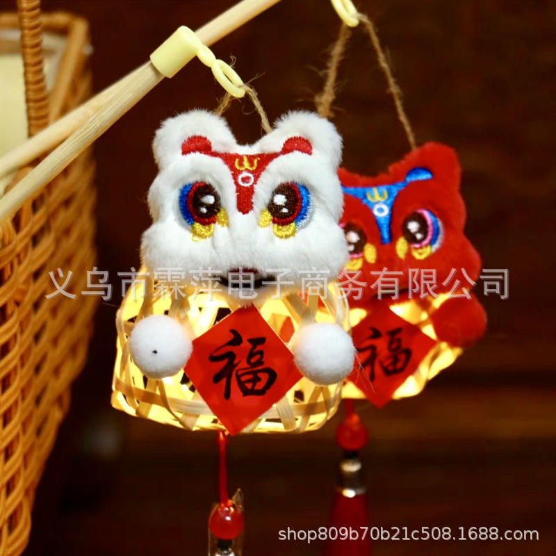 2024 dragon year lion lantern stall push diy spring festival night market handmade wholesale new year‘s day luminous lion weaving