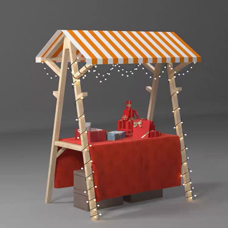 网红款移动集市摊位可折叠户外棚摆摊实木展示架促销花车夜市架子