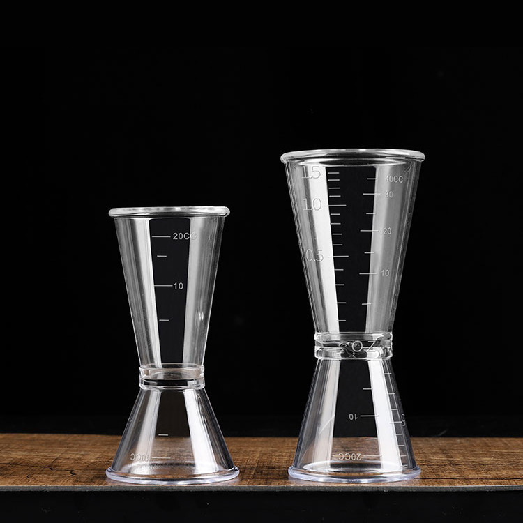 奶茶店酒吧器具树脂盎司杯双头量杯20cc量酒杯带oz刻度毫升计量器