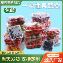 批发2斤装水果盒子一次性包装盒草莓连盖透明果蔬盒生鲜盒草莓盒