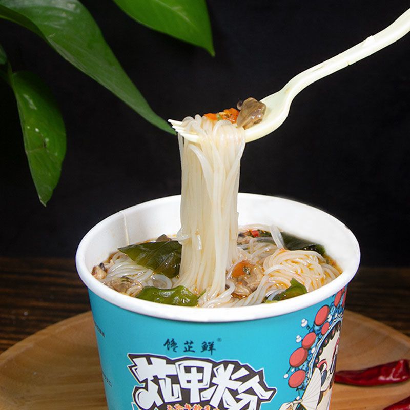 花甲粉桶装锡纸米粉花蛤蒜蓉米线浓汤鲜方便面泡面酸辣粉整箱批发