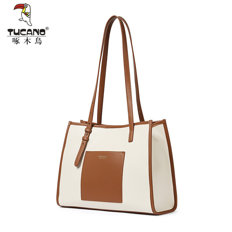 啄木鸟包包女2024新品复古高级感大容量小众单肩包通勤大包托特包