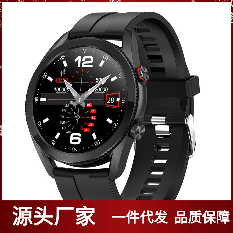 外贸热卖智能手表l19防水多功能计步通知触摸屏磁吸充电蓝牙运动