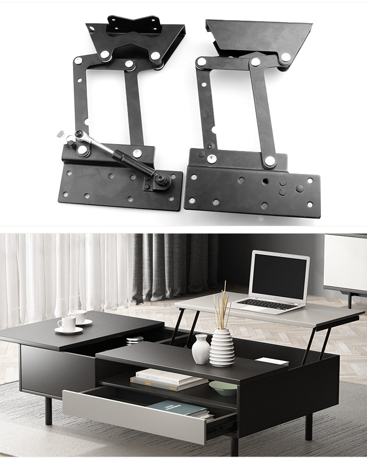 茶几桌面折叠升降器 多功能支撑架 缓冲升降架高度调节器五金配件