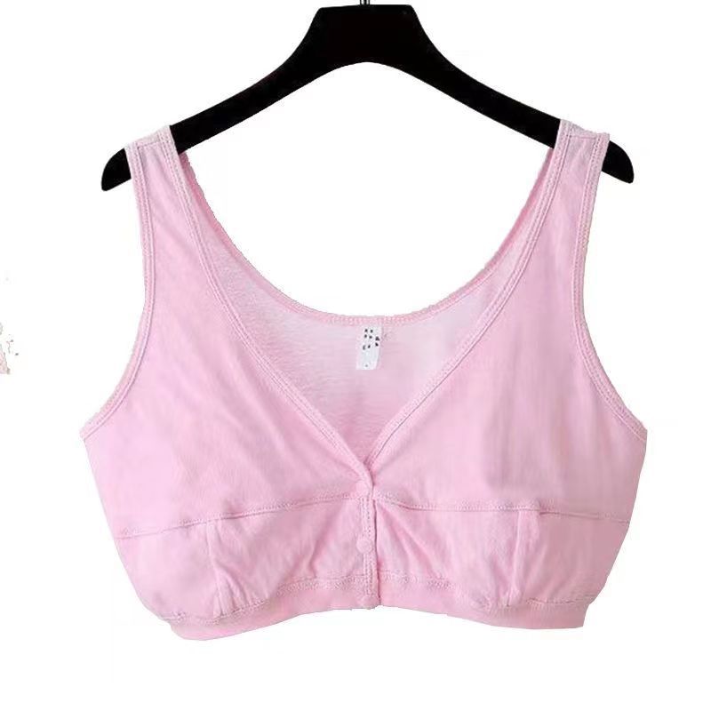 Nursing Underwear Summer Thin Soft Cotton Bra Front Buckle Nursing Vest Female plus Size Middle-Aged and Elderly Pure Cotton Bra Wholesale