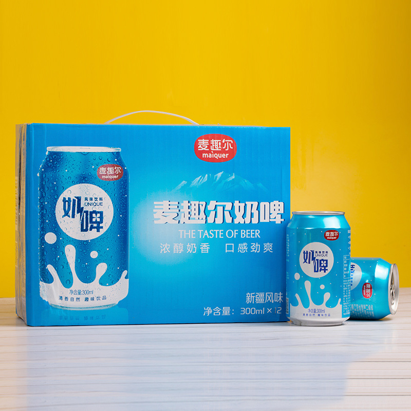 麦趣尔奶啤整箱300ml*12罐装儿童顺丰乳酸菌牛奶风味包装网红饮料