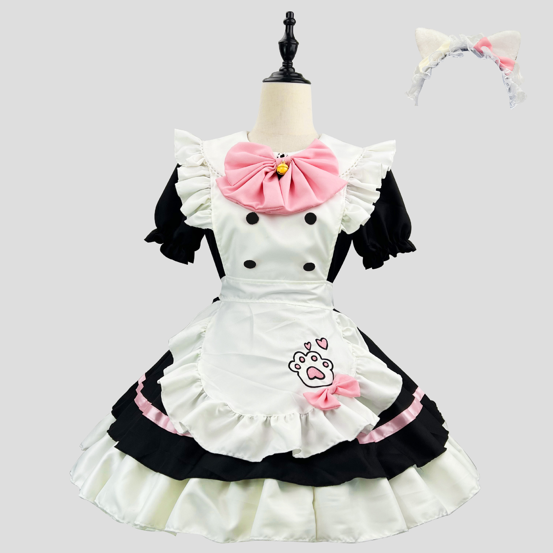 新品 跨境小可爱女仆装cosplay洛丽塔万圣节女装 演出服-阿里巴巴