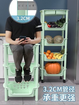厨房架子置物架落地多层果蔬菜架日用菜篮子家用收纳架调料架货架