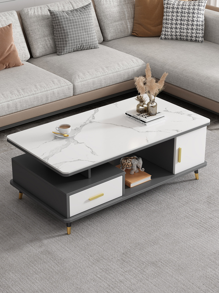 轻奢岩板茶几现代简约客厅家用茶几桌小户型电视柜简易小桌子茶桌