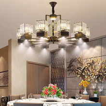 新中式餐厅吊灯餐桌水晶灯带射灯客厅饭厅店灯专用酒店包厢包间灯