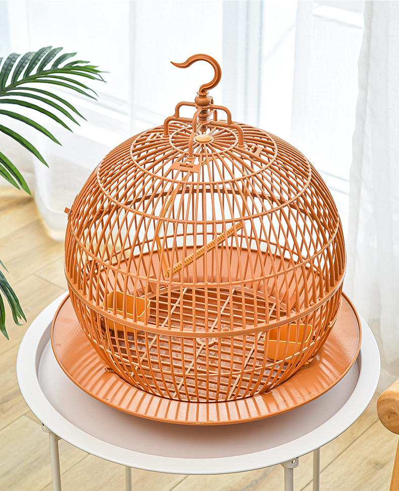 圆形笼衣组合笼塑料带底盘笼宠物大挂钩展示笼40圆笼玄凤鹦鹉鸟笼