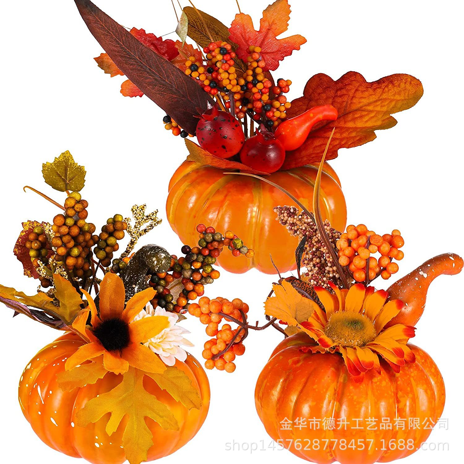 Cross-Border E-Commerce Manufacturers Supply Thanksgiving Harvest Festival Halloween Autumn Maple Leaf Pumpkin Pomegranate SUNFLOWER Small Ornaments