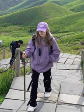 春秋新款美式复古冲锋衣外套男女宽松小众设计感户外登山运动夹克