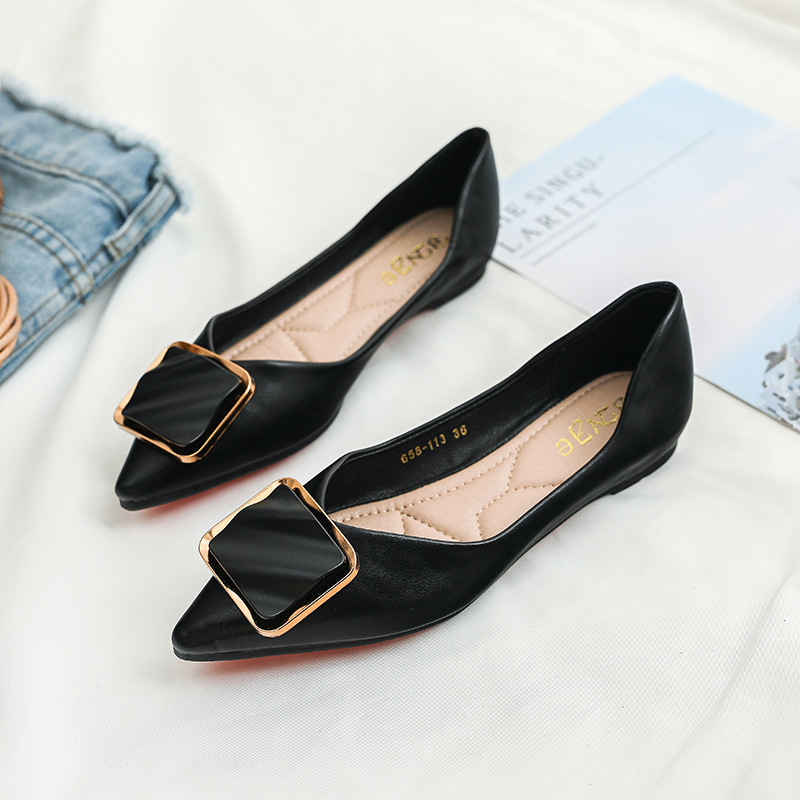 平底船鞋女尖头