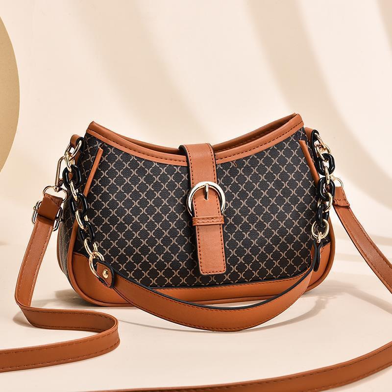 Middle-Aged Women's Bag Mother Retro Packet 2022 New Versatile Fashion Elegant Lady Soft Leather Bag Shoulder Messenger Bag