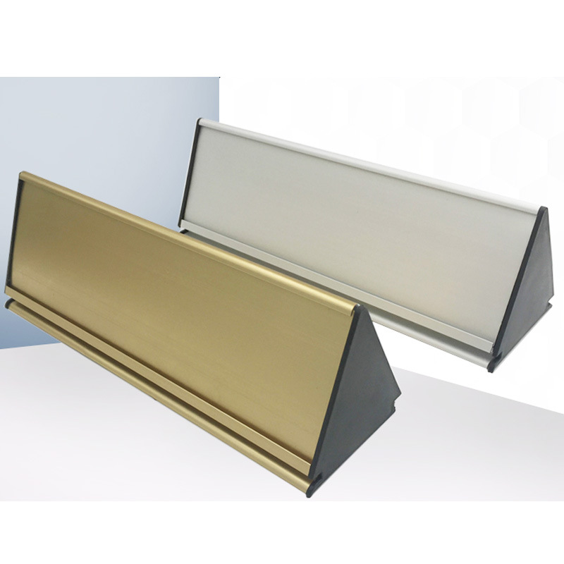 制作铝型材大三角科室牌桌牌办公室台牌双面铝合金三角牌教室门牌