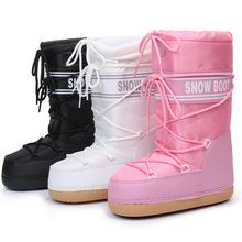 同款网红2023冬季滑雪太空靴时尚圆头中筒女雪地靴加厚月球鞋